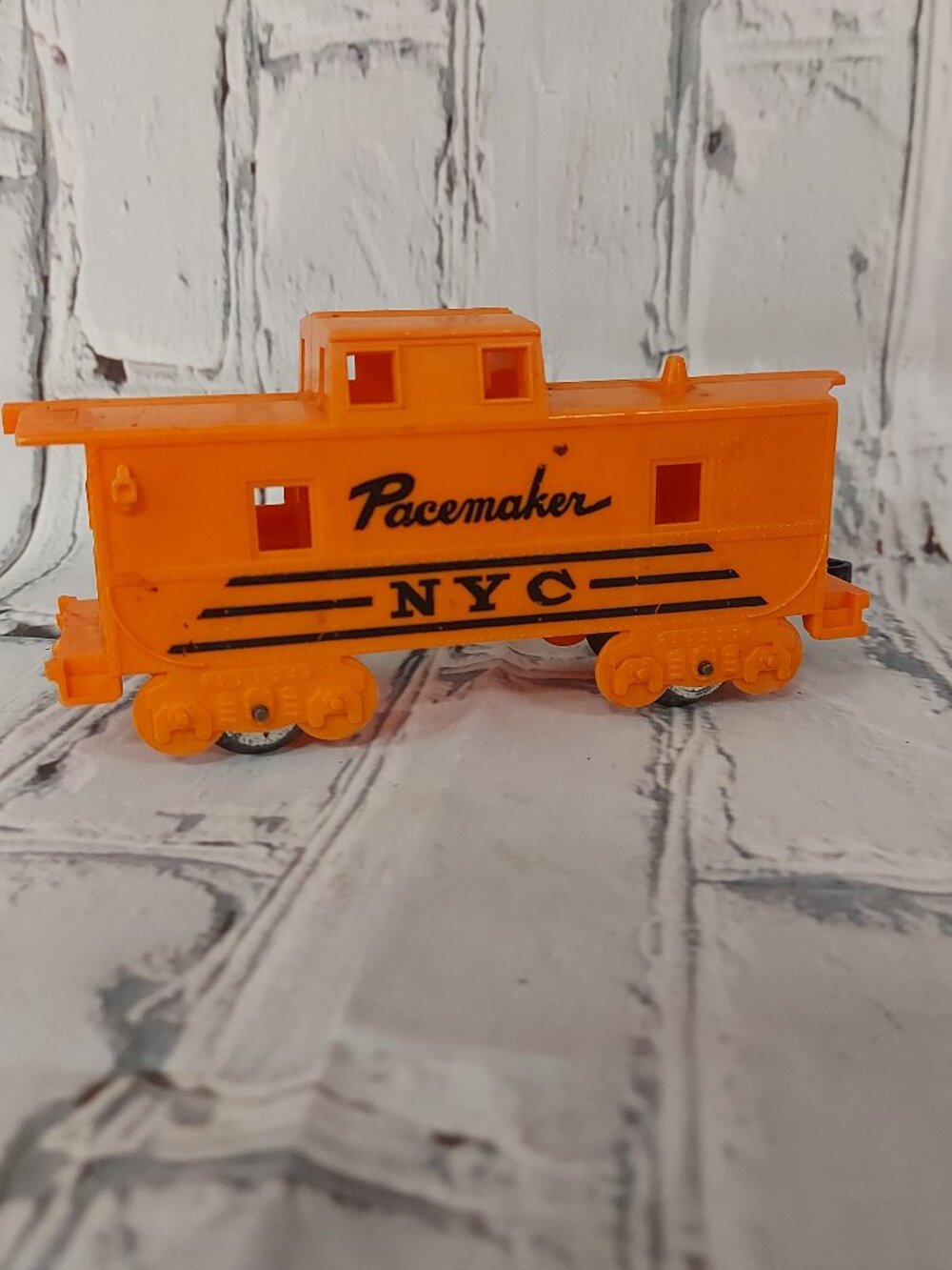 Vintage Pacemaker NYC Orange Caboose Toy Train Car